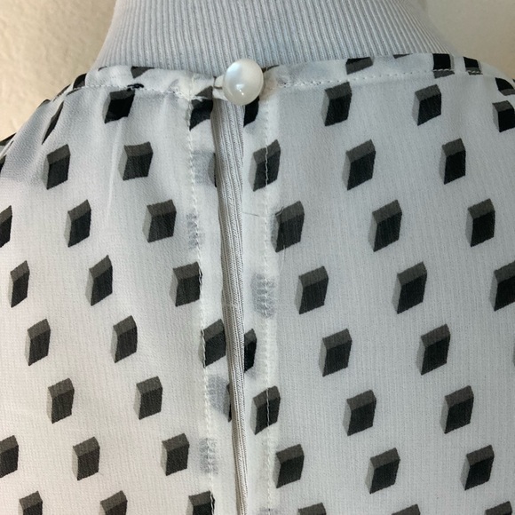 White black sleeveless dress flowing skirt dress A line dress chiffon ombré - Picture 15 of 16